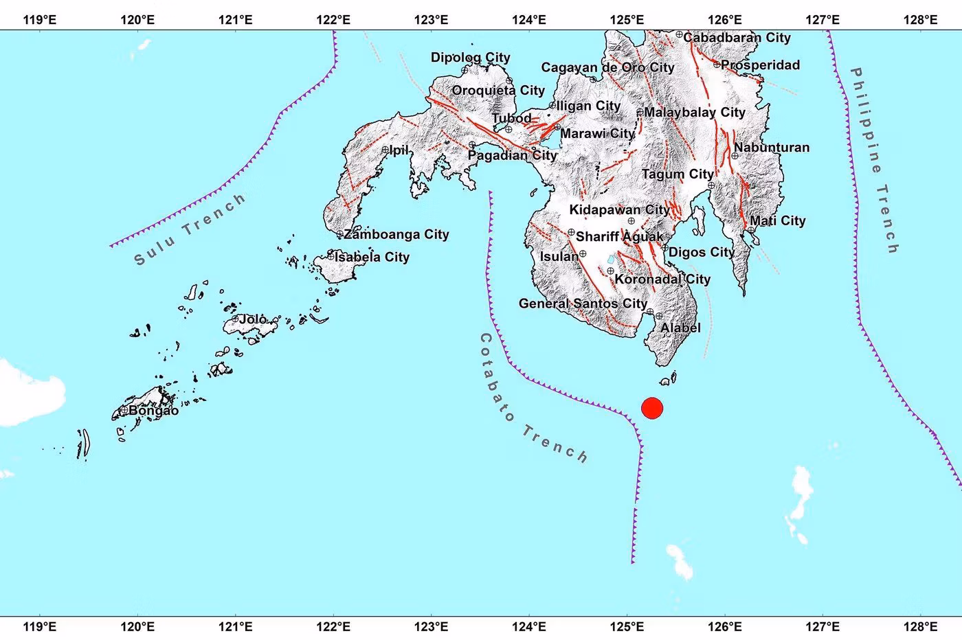 Magnitude 6.4 earthquake hits waters off Sarangani